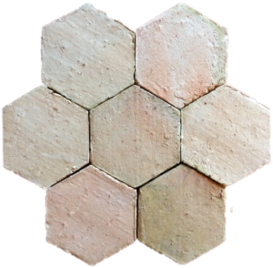 Hexagone Fait Main Clair 16 cm